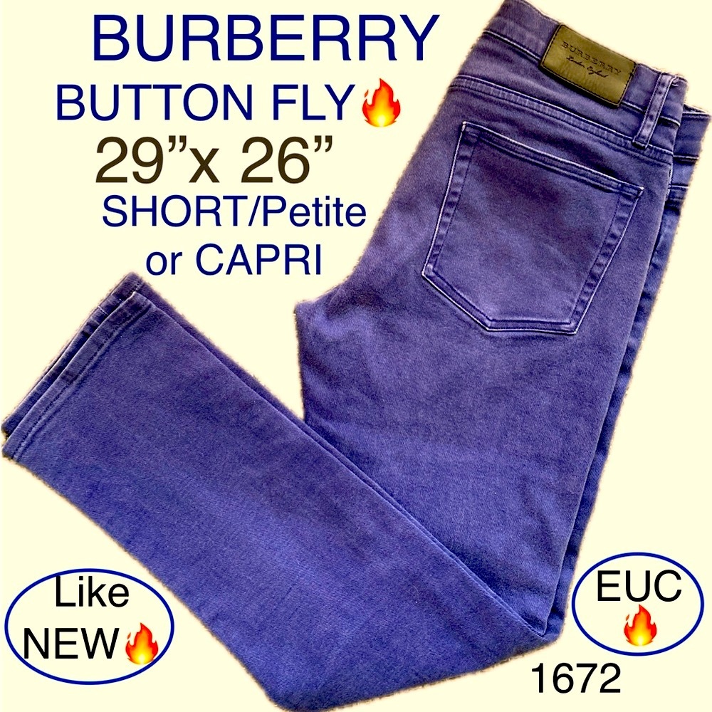 BURBERRY ButtonFLY 5 pocket👖Jeans🔥29”x26”🔥Short/Petite/CAPRI🔥Womens/Big BOY?